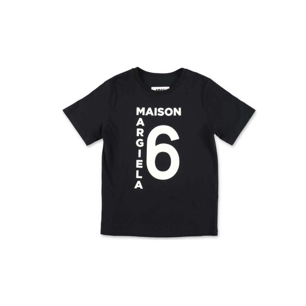 Black T-shirt with six hand front print