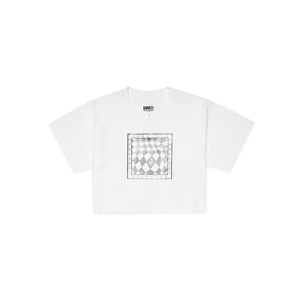 Girls White Logo Print Cotton T-Shirt