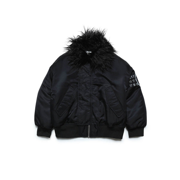 Girls Black Hooded Puffer Jacket