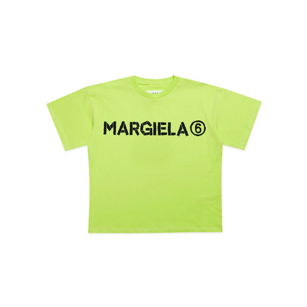 Kids Green Cotton Logo Print T-shirt