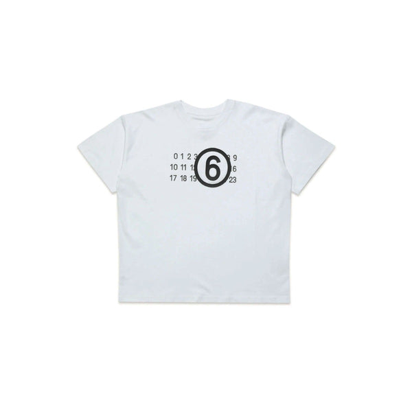 Kids White Cotton Rubberized Logo T-shirt