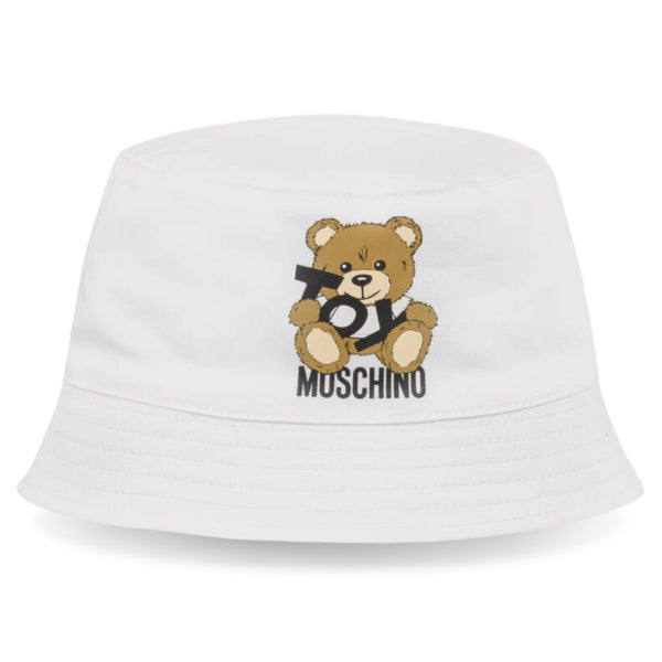 Baby Unisex White Teddy Bear Bucket Hat
