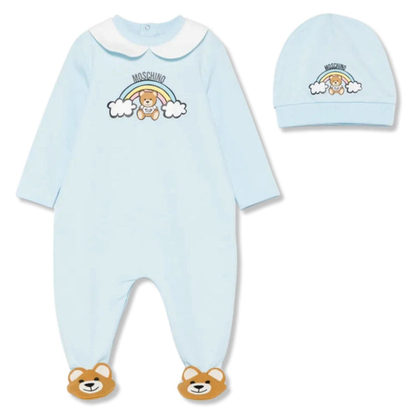 Baby Boys Bear & Rainbow Cotton Romper Set of 2