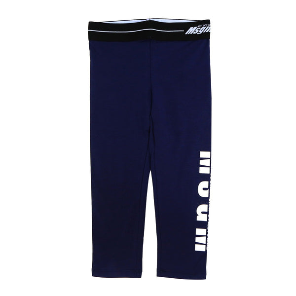 Blue Cotton Logo Leggings