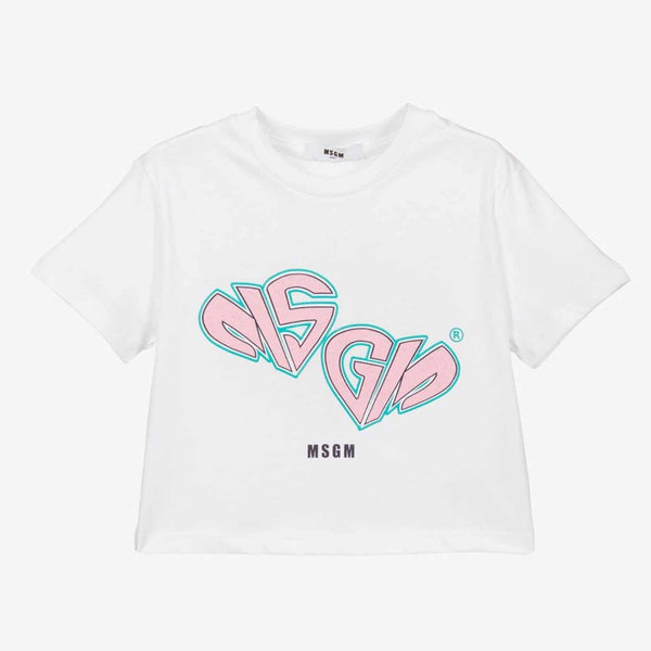 Girls MSGM Graffiti Logo T-shirt
