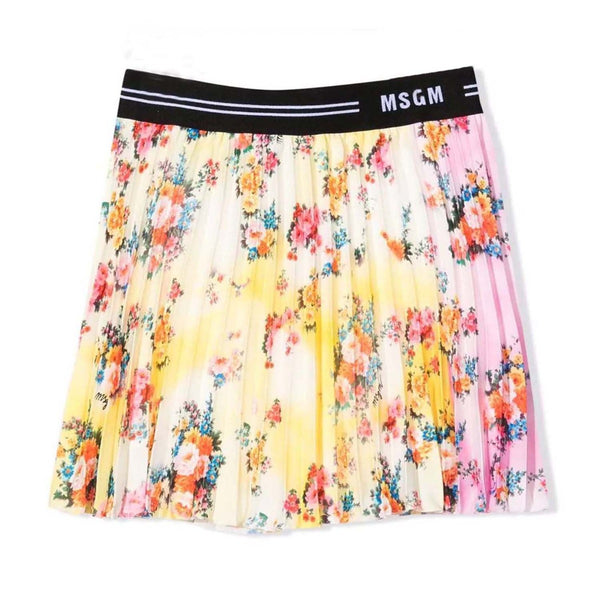Floral Print Pleated Skirt