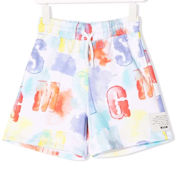 Graphic Print Cotton Track Shorts