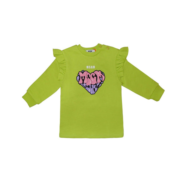 Baby Girls Yellow Cotton Logo Dress