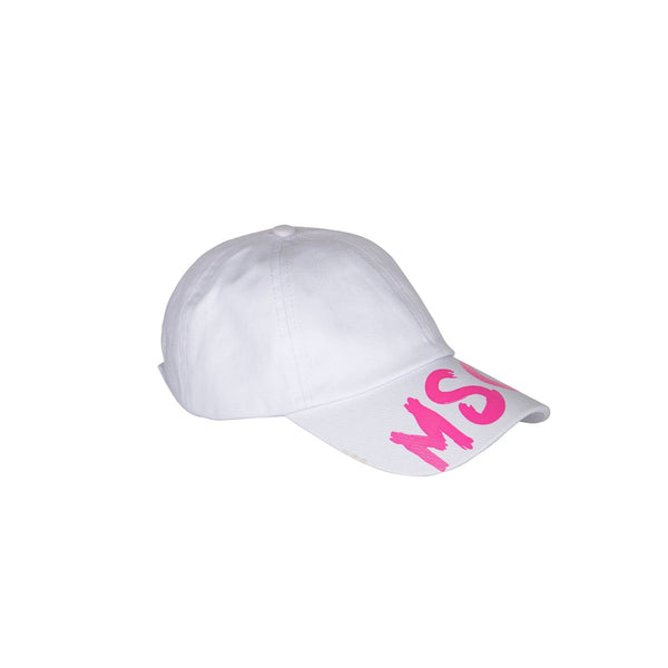 Kids White Logo Print Cap