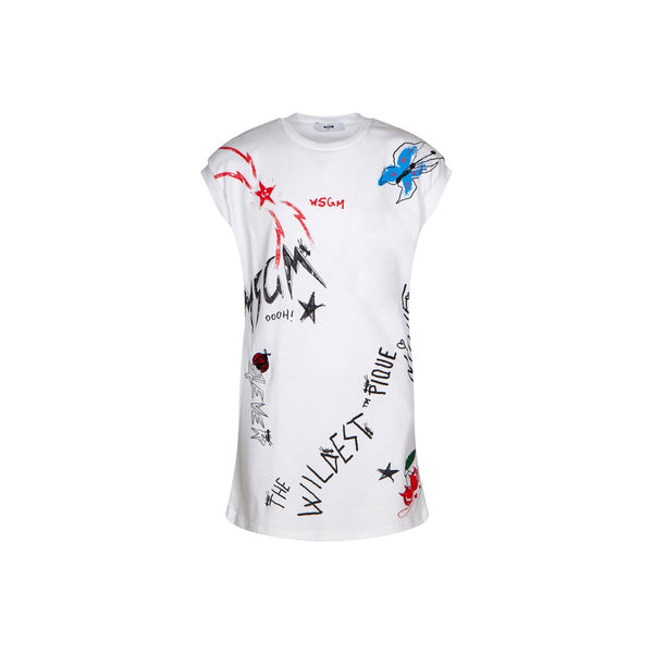 Girls White Logo Dress