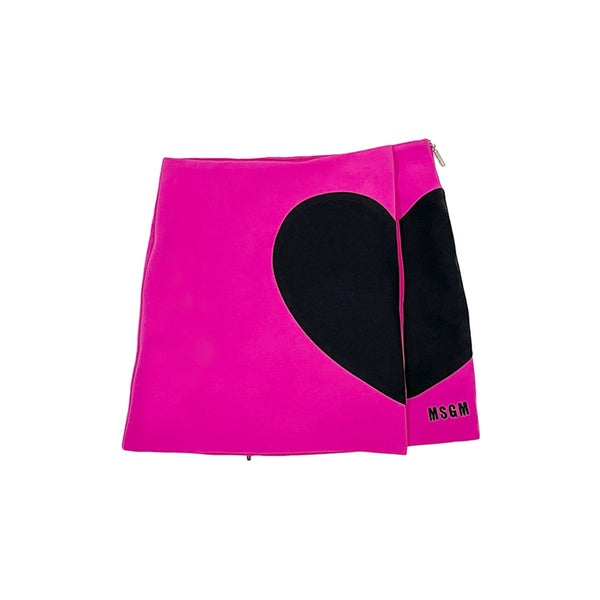 Girls Black Heart Logo Skirt
