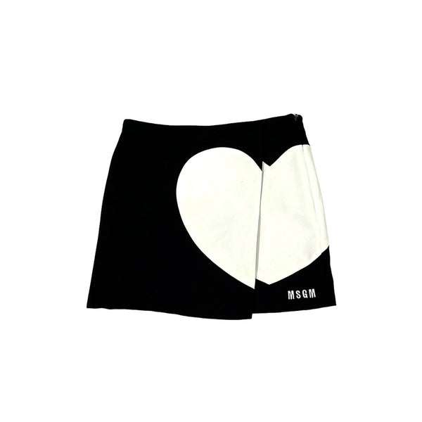 Girls White Heart Logo Skirt