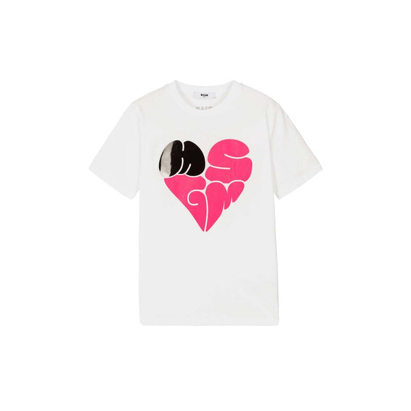 Girls White Heart Logo T-Shirt