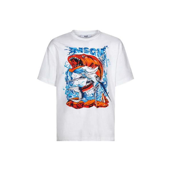 Boy White Printed T-Shirt
