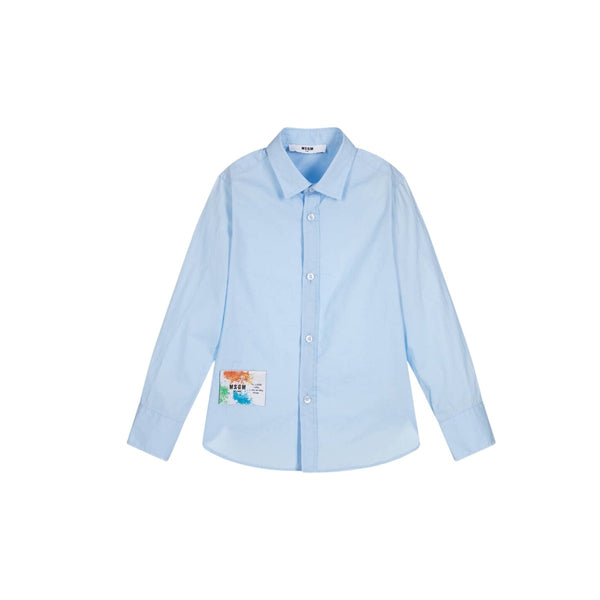 Boys Blue Cotton Poplin Shirt