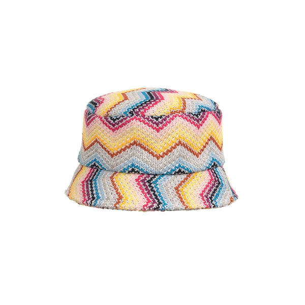 Girls Yellow Cotton Knit Zigzag Hat
