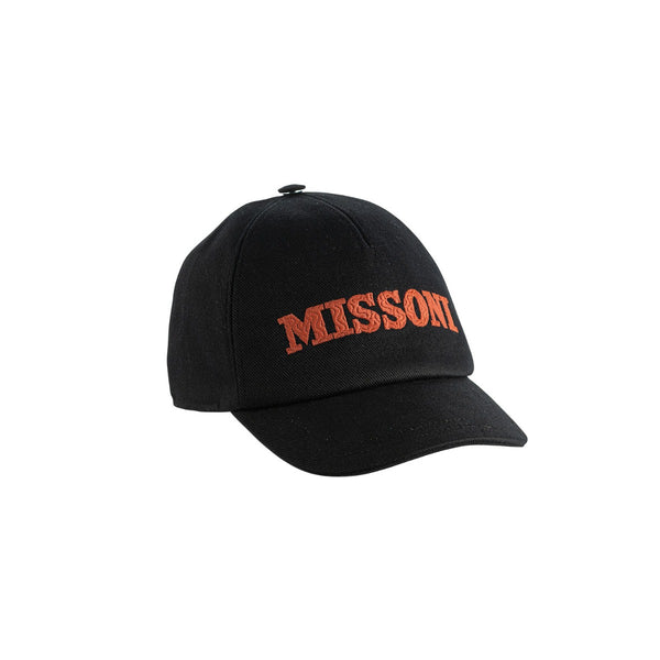 Black Logo Print Cap