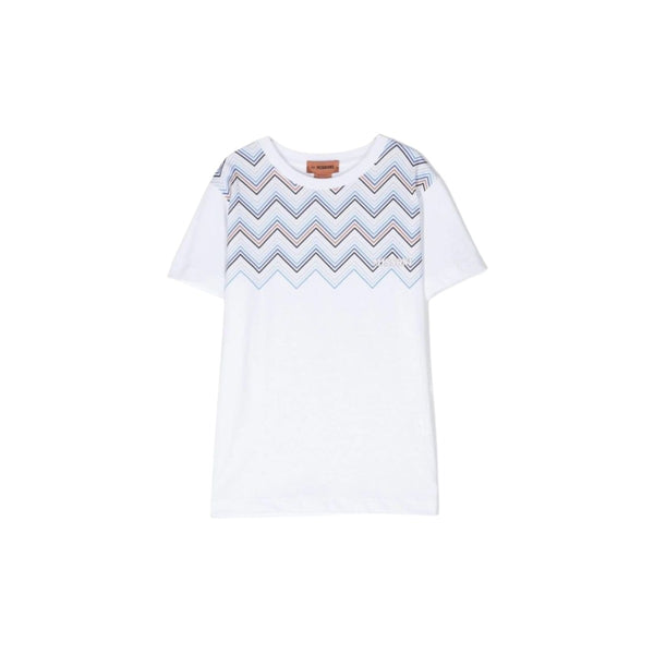 Kids Zigzag Print Short Sleeve Cotton T-Shirt