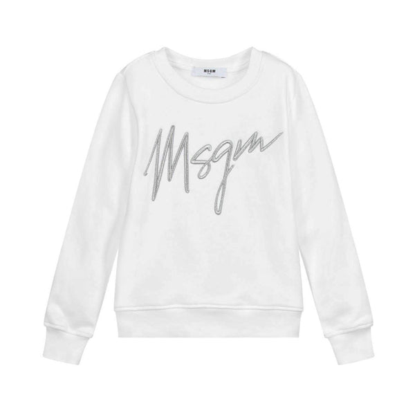 White & Silver Logo Sweatshirt