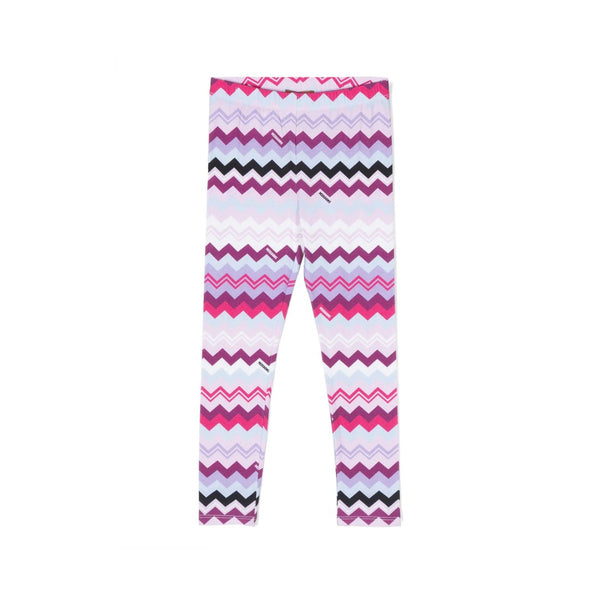 Girls Multi Color Zig-Zag Print Leggings