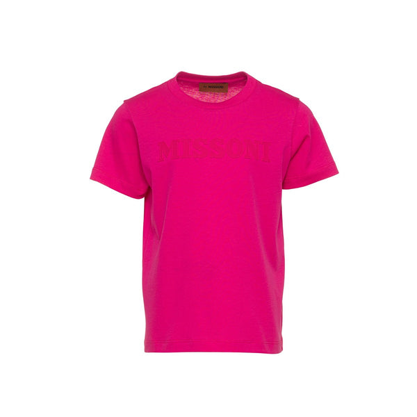 Girls Pink Logo Patch Cotton T-Shirt