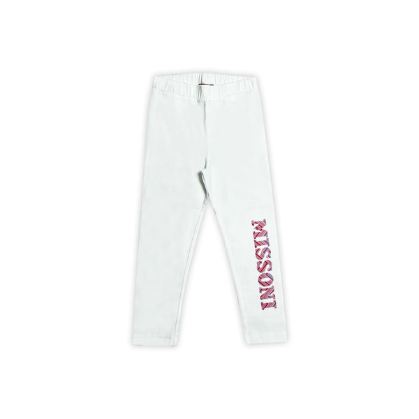 Girls White Logo-Print Leggings