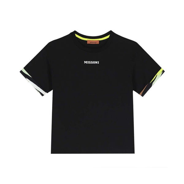 Boys Black Logo-Print T-Shirt
