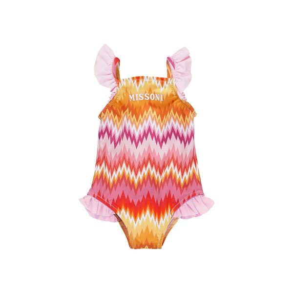 Girls Multi-Color Zigzag-Print Swimsuit