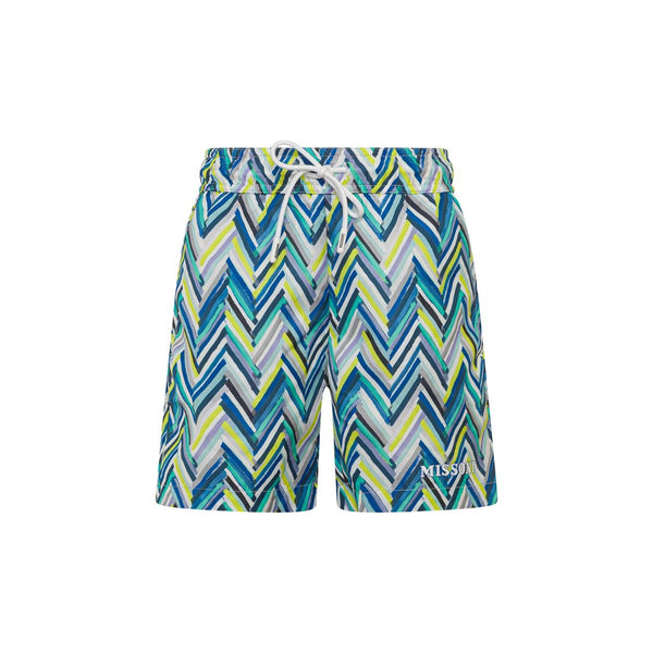 Boys Blue Zigzag Swim Shorts