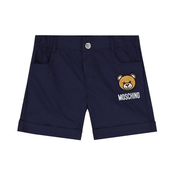 Baby Boys Navy Blue Teddy Bear Logo Shorts