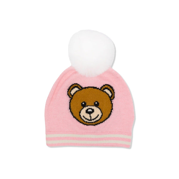 Baby Girls Pink Teddy Pom-Pom Baby Hat