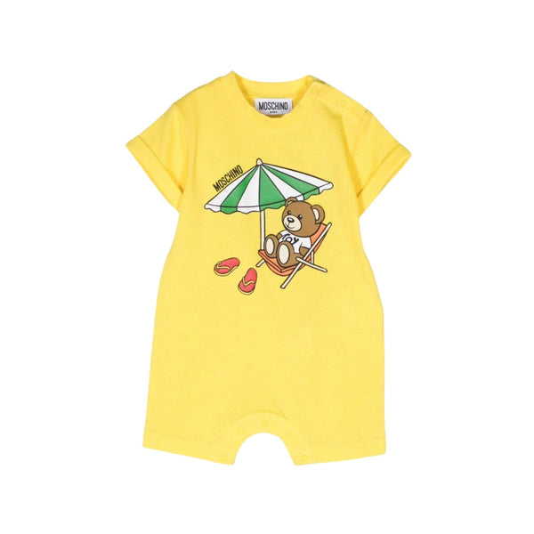 Yellow Teddy Bear Cotton Romper