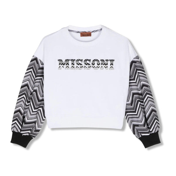 Girls White Logo-Embroidered Sweatshirt