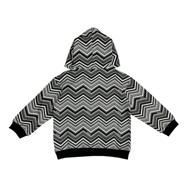 Girls Black Zigzag-Print Hoodie