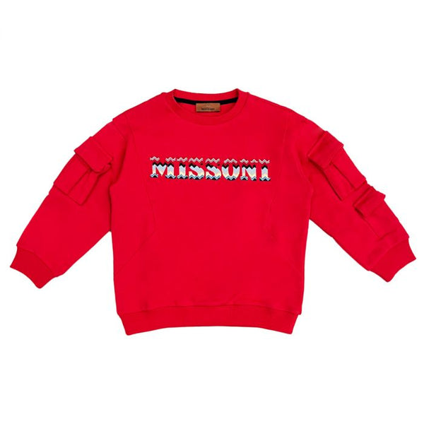 Girls Red Organic Cotton Sweatshirt