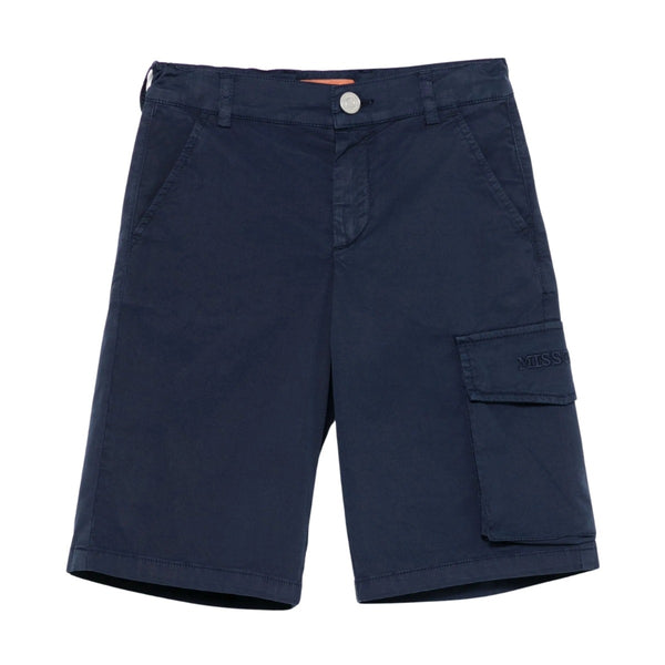 Boys Navy Blue Logo Cargo Shorts