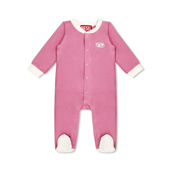 Baby Girls Pink Logo-Print Romper