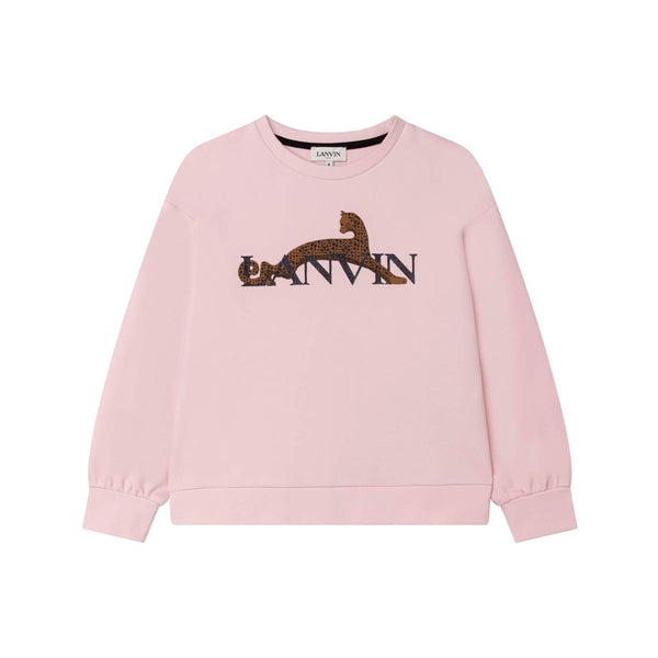 Teen Girls Pink Cat Logo Sweatshirt