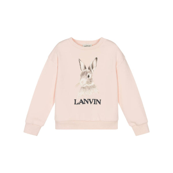 Girls Pink Cotton Bunny Sweatshirt