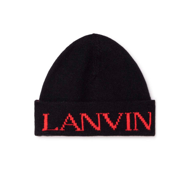 Boys Black Logo Knit Beanie