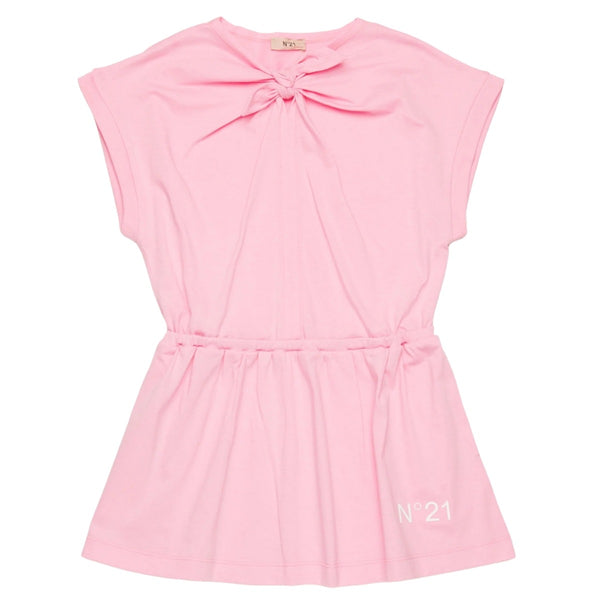 Girls Pink Knotted Sleeveless Dress