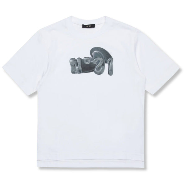 Unisex White Logo-Print T-Shirt