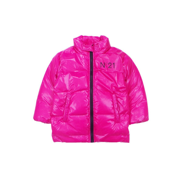 Pink Logo-Print Padded Jacket