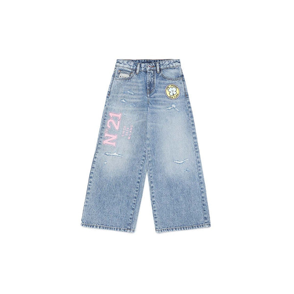 Denim Pants With Rips And Darns