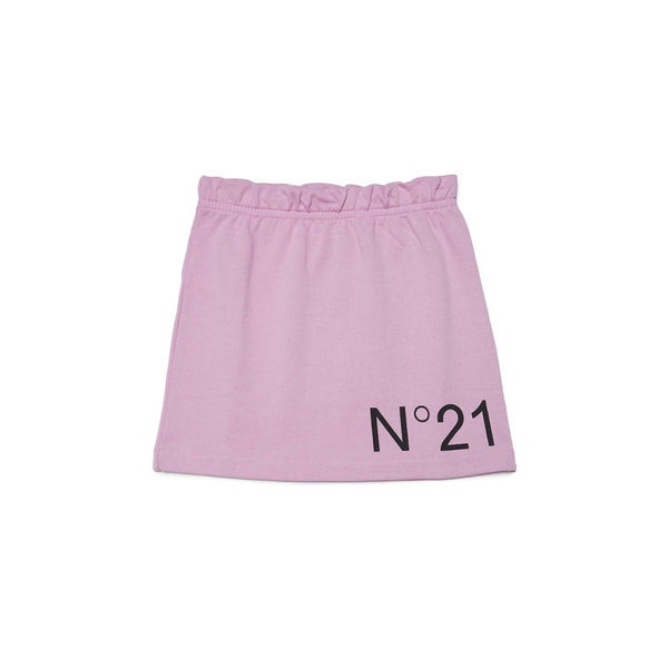 Pink Fleece Skirt With Contrasting Logo