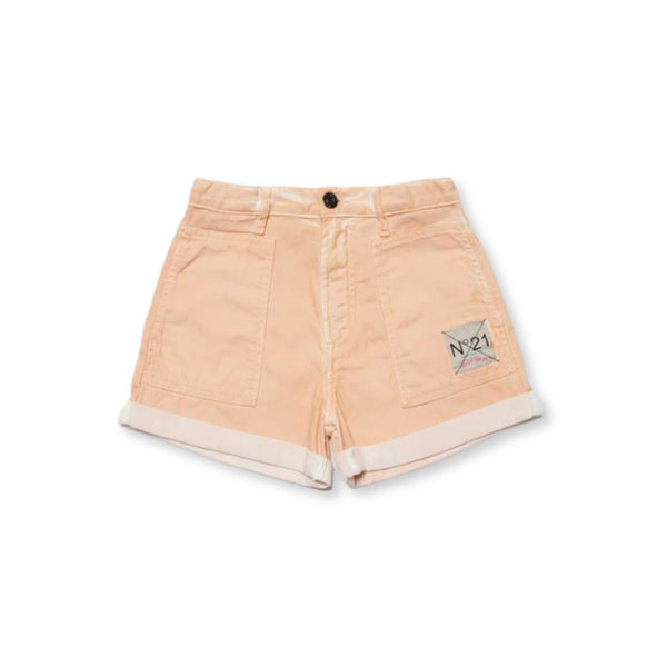 Girls Light Pink Faded-Effect Denim Shorts