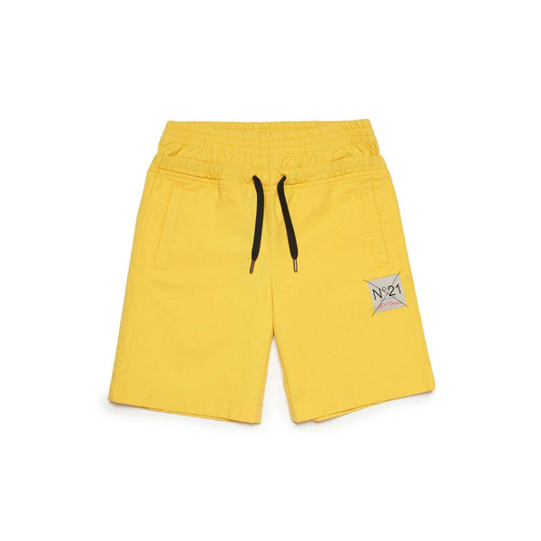 Boys Yellow Double Waist Canvas Shorts