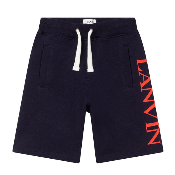 Boys Navy Blue Logo Shorts