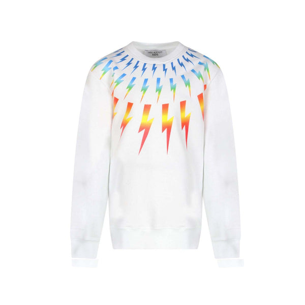 Lightning Print Sweatshirt - White