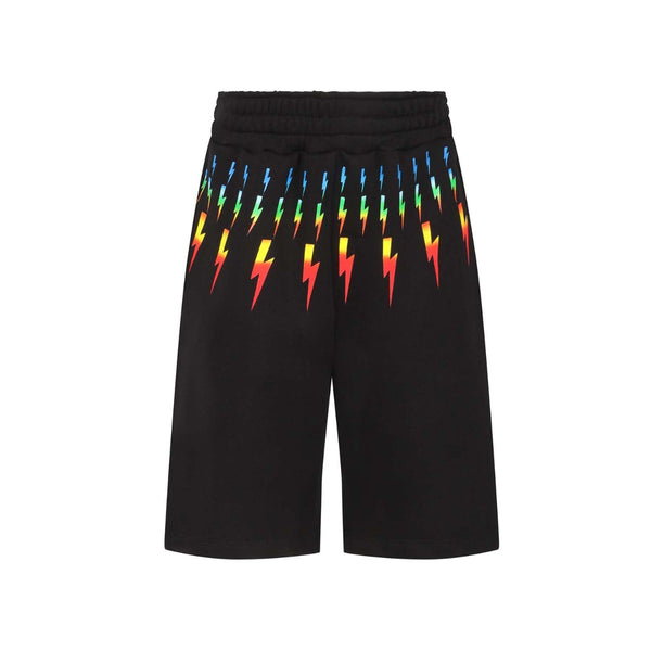 Lightning Bolt Print Track Shorts